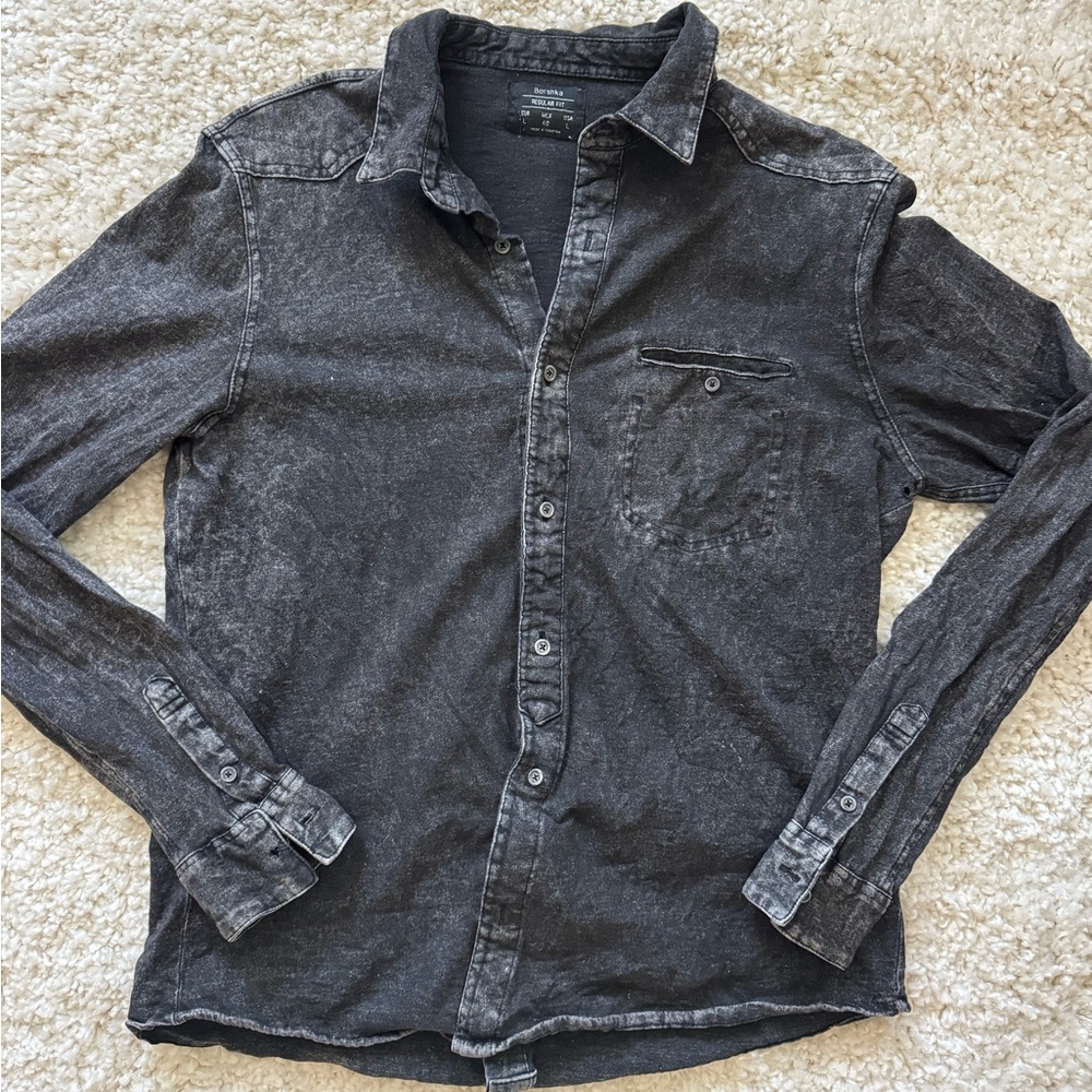 Bershka Charcoal Denim Shirt